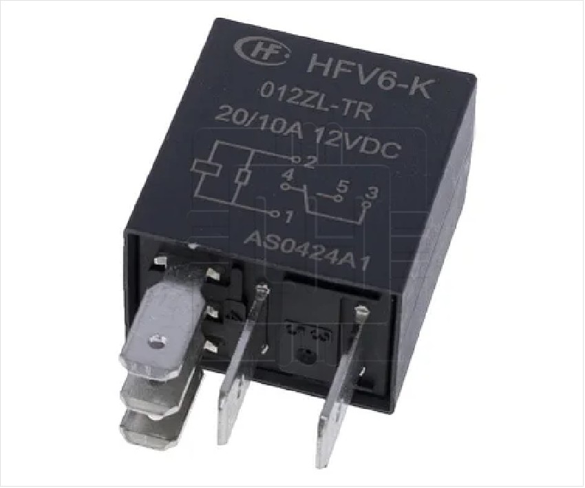 HFV6-K/012ZL-TR            Relay Automotriz SPDT, Bobina 12VDC, 30A