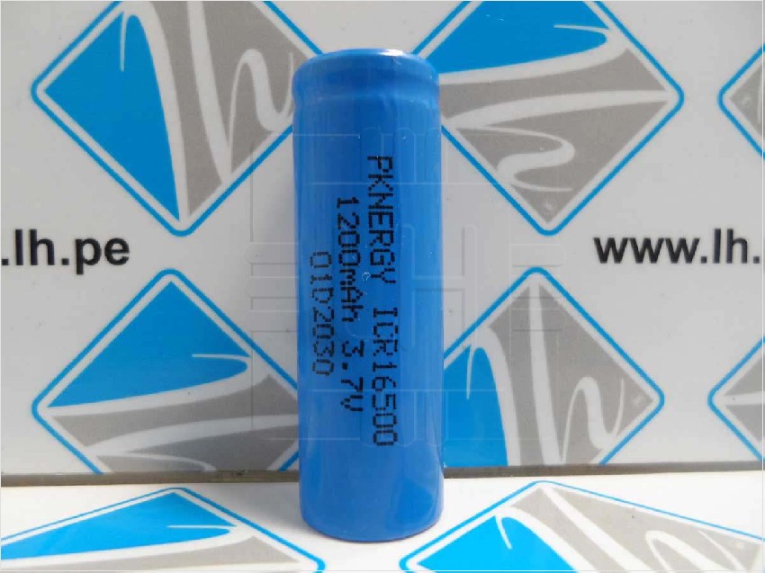 ICR16500      High Capacity Cylindrical Li Ion Battery ICR16500 1200MAH 3.7V 27g