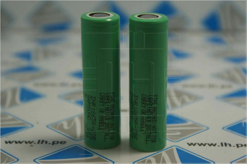 INR18650-25R         Batería Li-Ion, MR18650, 3.6V, 2.5Ah, Marca Samsung