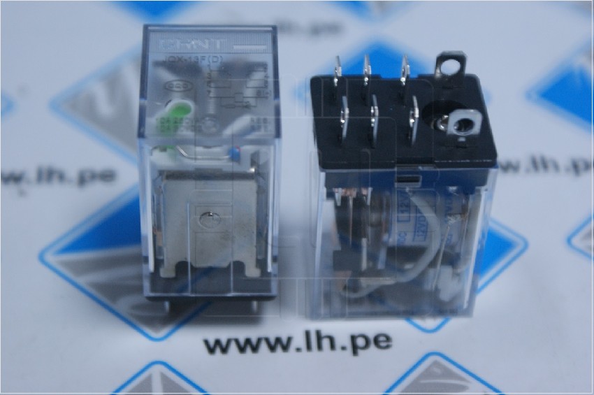 JQX-13F(D)/2Z DC12V                Relay encapsulado 12VDC, 8 pines planos, con LED