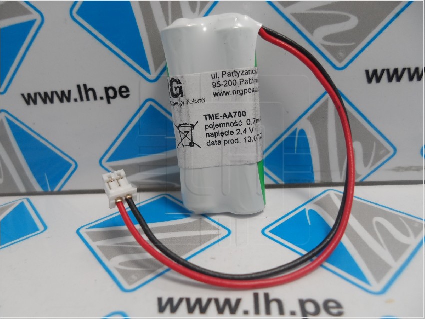 BH-AAA/JST       Pack Batería recargable Ni-MH, 2.4V, AAA, 700mAh