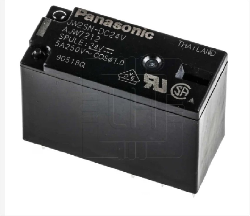 JW2SN-DC24V            Relay de potencia, sin enclavamiento, DPDT, bobina 24VDC