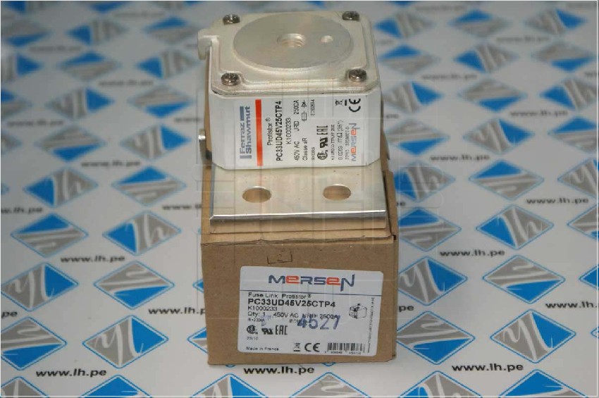 K1000233 PC33UD45V25CTP4              Fusible Ultrarrápido 4,5 URD 33 TTPLAF 2500, 2500Amp. 450VAC Mersen