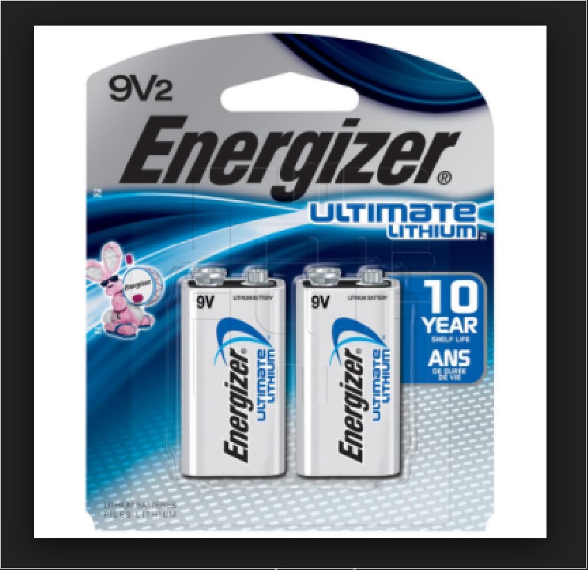 L522 L522BP2        Batería Lithium Energizer L522 9Volt Ultimate Lithium, 2 Pack Carded