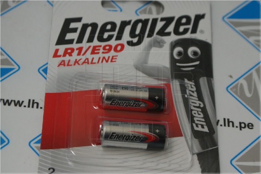 LR1/E90          Pila alcalina 1.5V, tamaño N/R1, 12x30.2mm, no recargable, Marca: Energizer