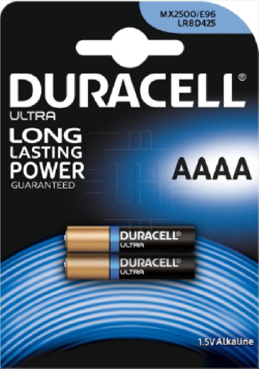 AAAA (K2) LR8D425            Pila alcalina 1.5V, AAAA, no recargable, pack de 2und, DURACELL