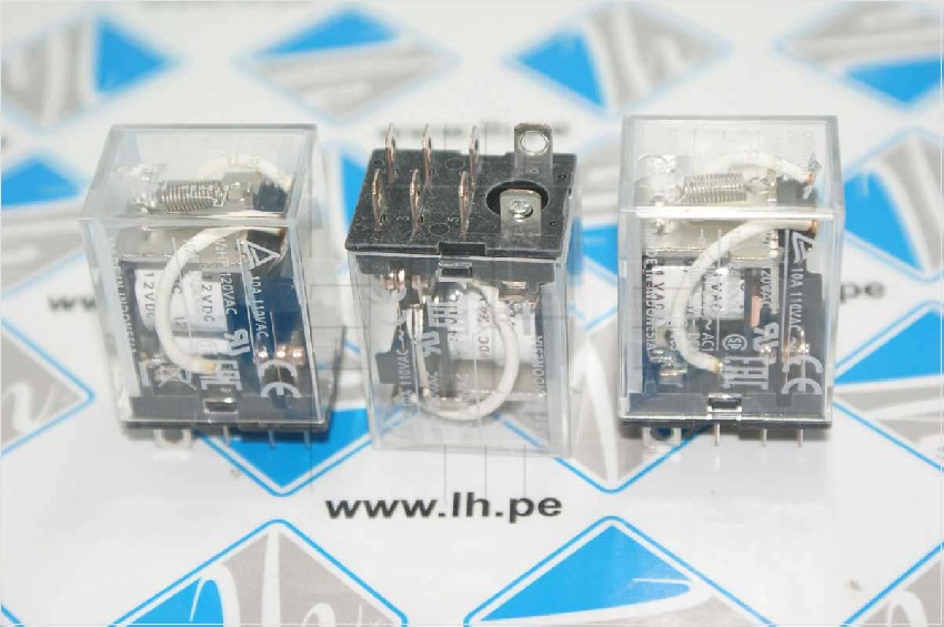 LY2 12VDC           Relay electromagnético DPDT, 12VDC, 8 Pines, 10A