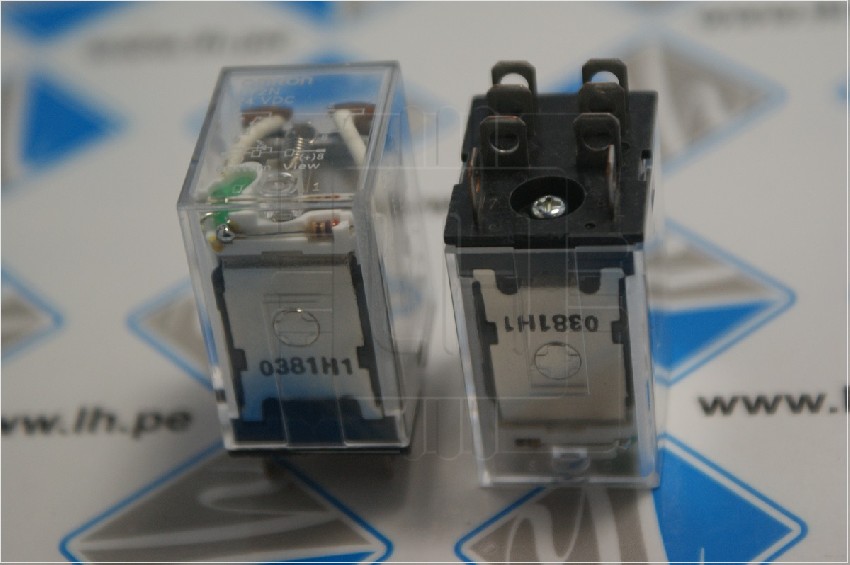 LY2N 24VDC          Relay Electromagnético DPDT, 24VDC, 8 Pines, 10A/110VAC, 10A/24VDC, Marca Omron.