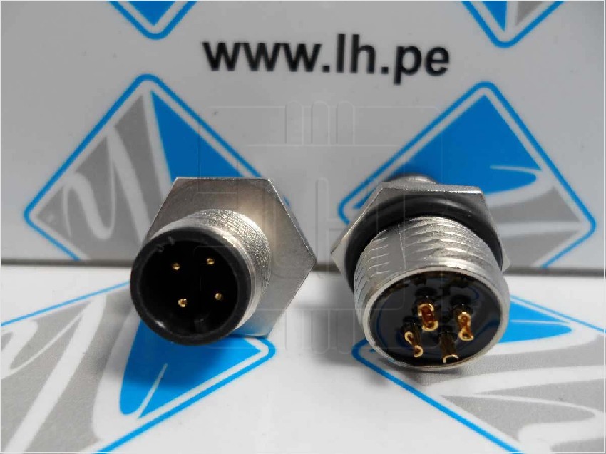 M12A-04PMMS-SH8001       Conector hembra, M12, 4 Pines, Macho, código A-DeviceNet/CANopen