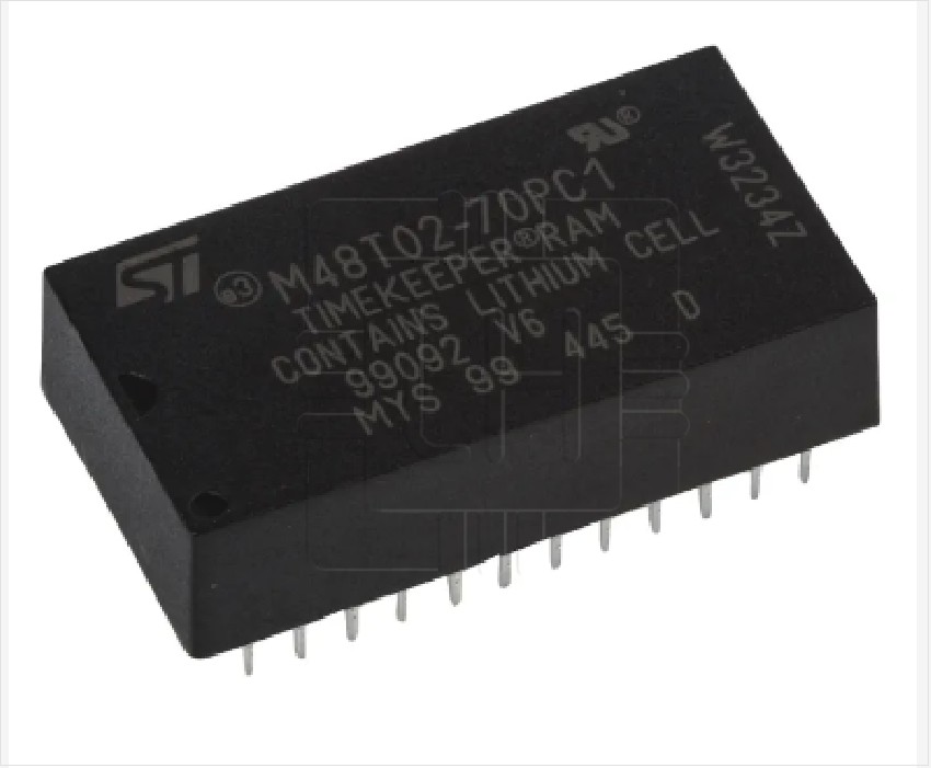 M48T02-70PC1             Circuito integrado RTC, NV SRAM, 4.75-5.5V, 16kb, 70ns