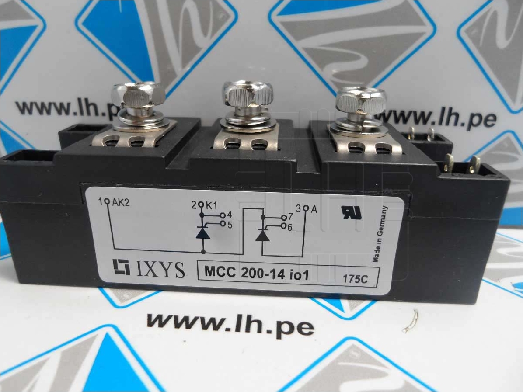 MCC200-14IO1      Módulo Thyristor doble serial, 1600V, 196A, 150mA