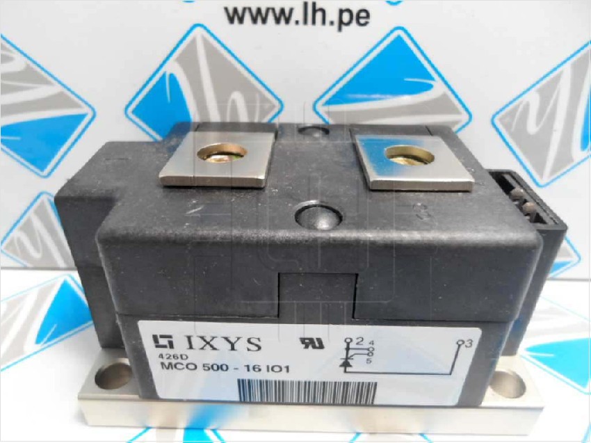 MCO500-16IO1    Thyristor Effective load current I(T) 560 A Peak reverse voltage U(DRM) 1600 V