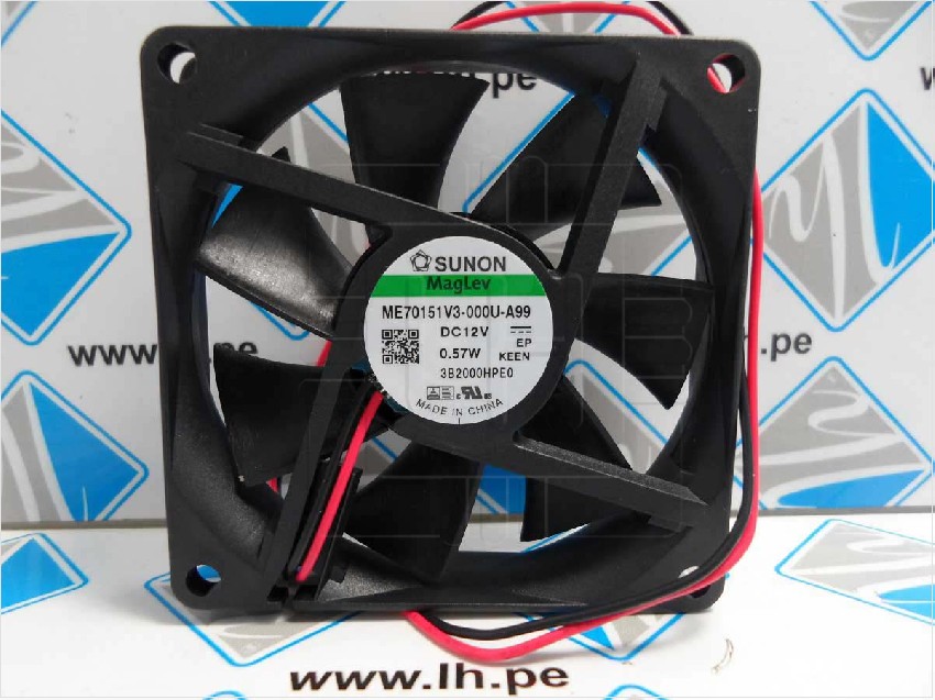 ME70151V3-000U-A99          Ventilador CC axial, 12VDC, 70x70x15mm