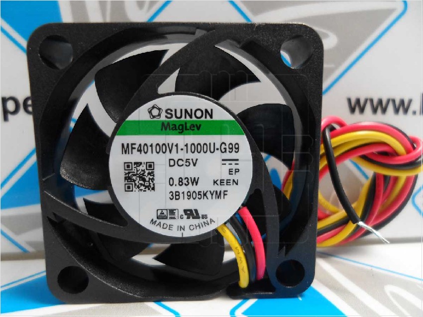 MF40100V1-1000U-G99           Ventilador CC, axial, 5VDC, 40x40x10mm, con cables