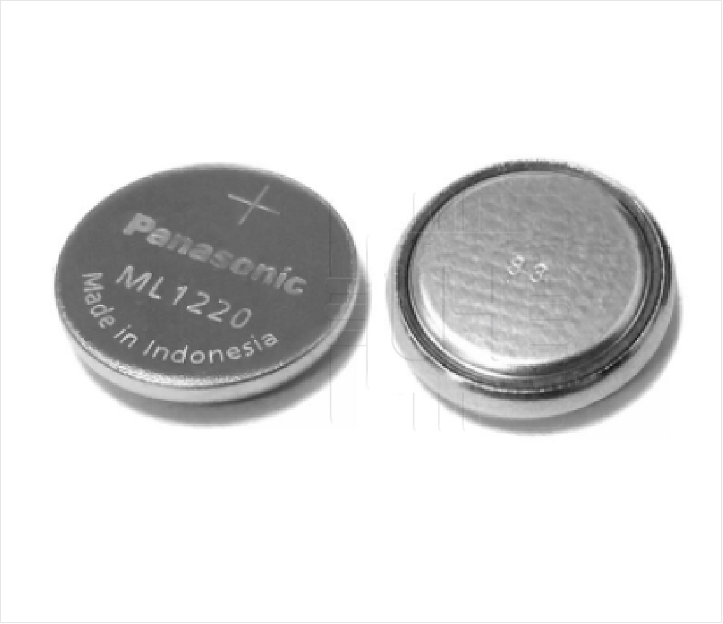 ML1220                  Batería Lithium recargable Tipo botón, 12.5mm 3V, 17mAh, PANASONIC