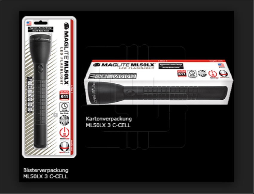 ML50LX-S3CC6   Maglite LED 3-Cell C Matte Black Flashlight