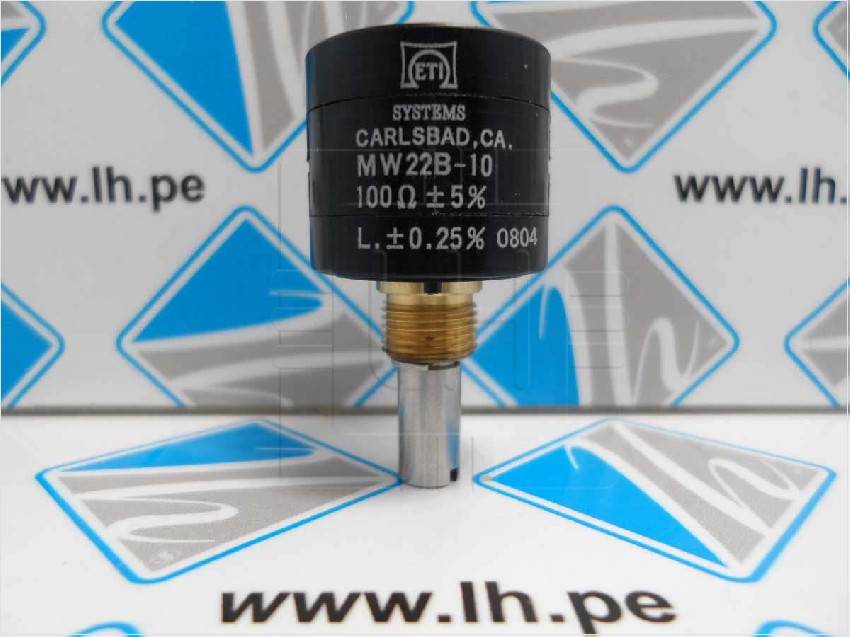 MW22B-10 100     Potenciometro Precisión 100 Ohms, 10 Vueltas  ETI