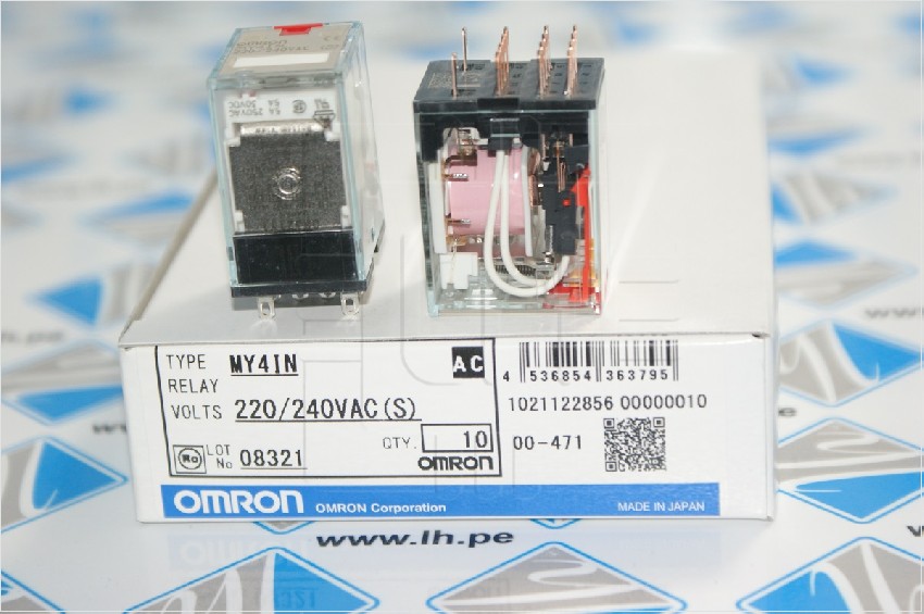 MY4IN 220/240VAC (S)          Relay electromagnético, 4PDT, 230VAC, 5A/220VAC, OMRON