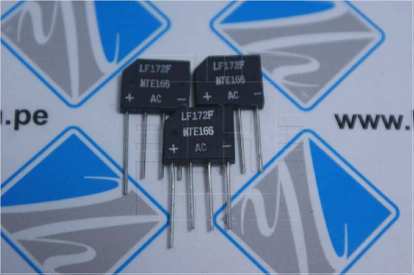 NTE166                        Puente rectificador, monofásico, 100V, 2A, Ifsm 60A