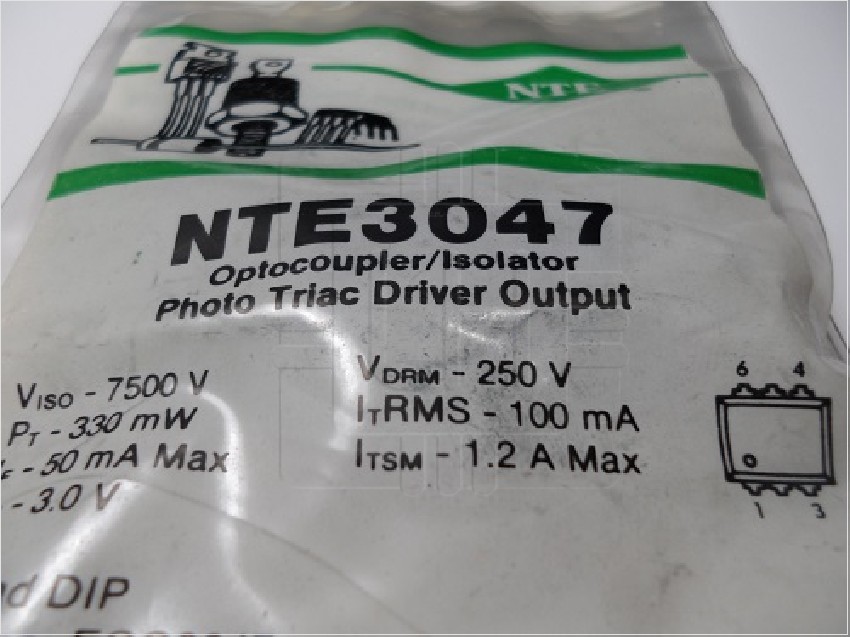 NTE3047: Optoisolator With Triac Output 6-Pin Dip Viso=7500v Vdr