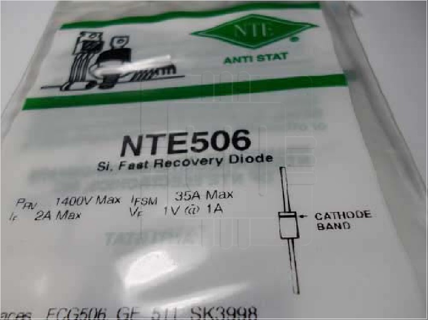 NTE506  DIODE RECTIFIER SILICON PRV=1500V IF=0.5