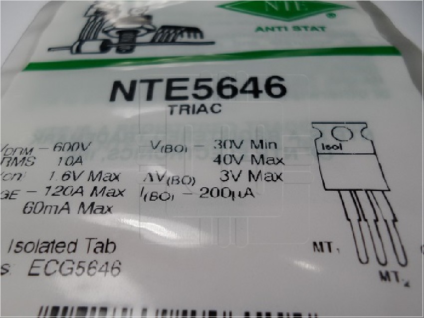 NTE5646  Triac NTE Electronics | SCR, Diac & Triac | Thyristor T