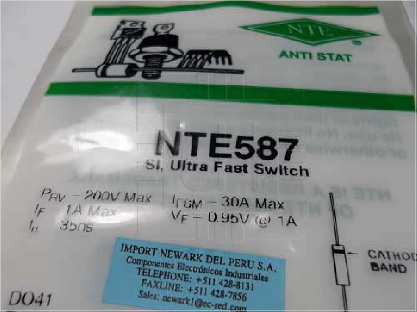 NTE587 - DIODE 200V 1A DO-41 ULTRA FAST