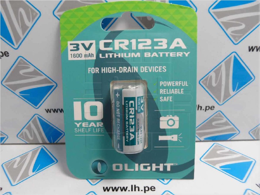 OLB3-123 CR123A       Batería Lithium (3V, 1600mAh)