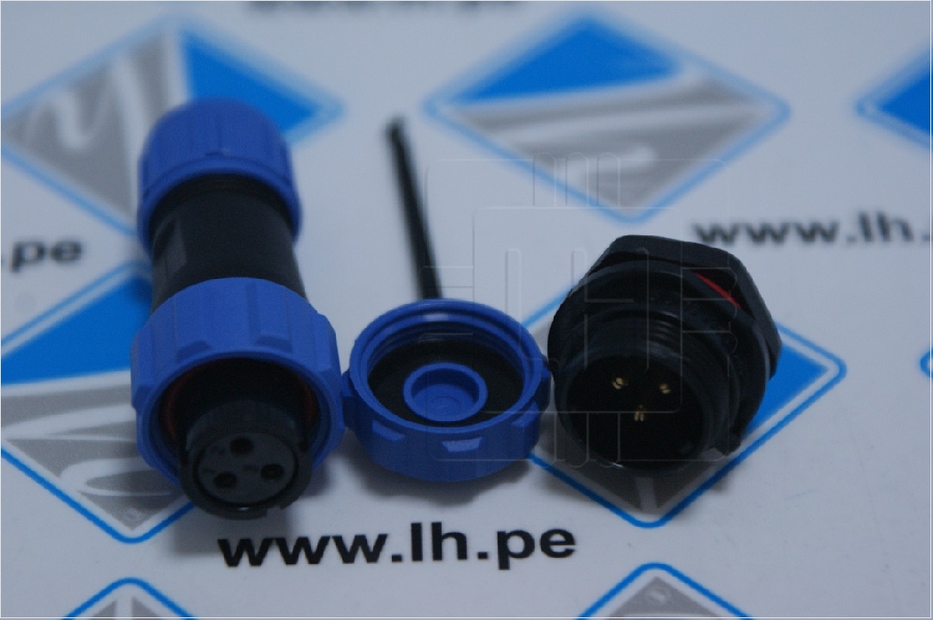 SP1310/S3I-N SP1310/P3I-N CAP-SP1310           Juego de conector de 3 Pines, hembra aéreo y macho chasis, + tapa de protección