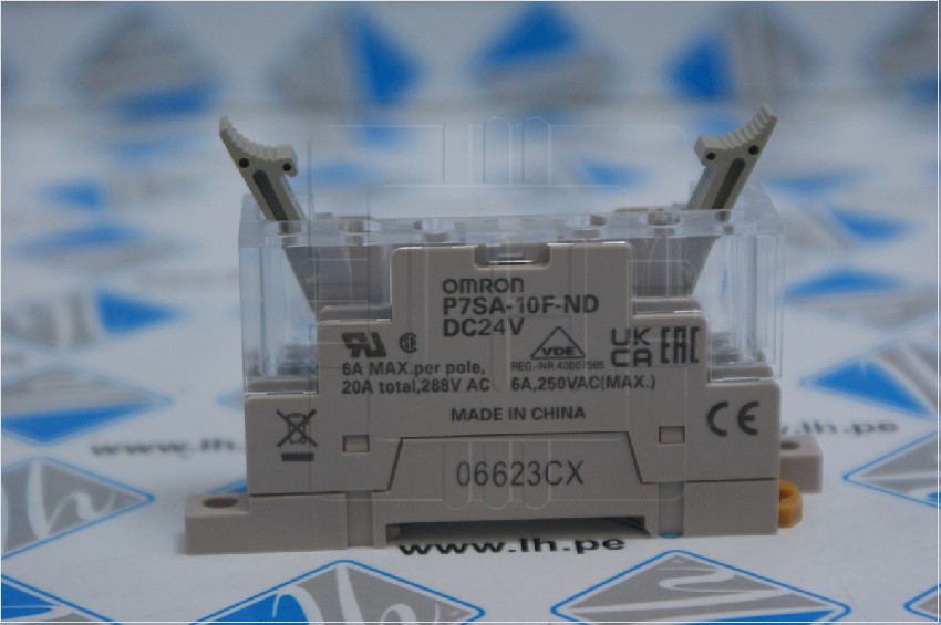 P7SA-10F-ND 24VDC                Zócalo de relé Omron para G7SA Series de 10 contactos, 10A máx., para carril DIN