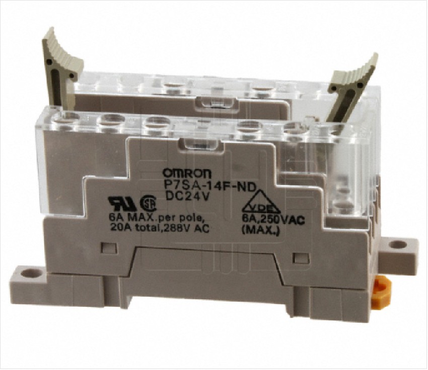 P7SA-14F-ND 24VDC                Base para relay 10 Pines;  para riel DIN; Serie: G7SA-14