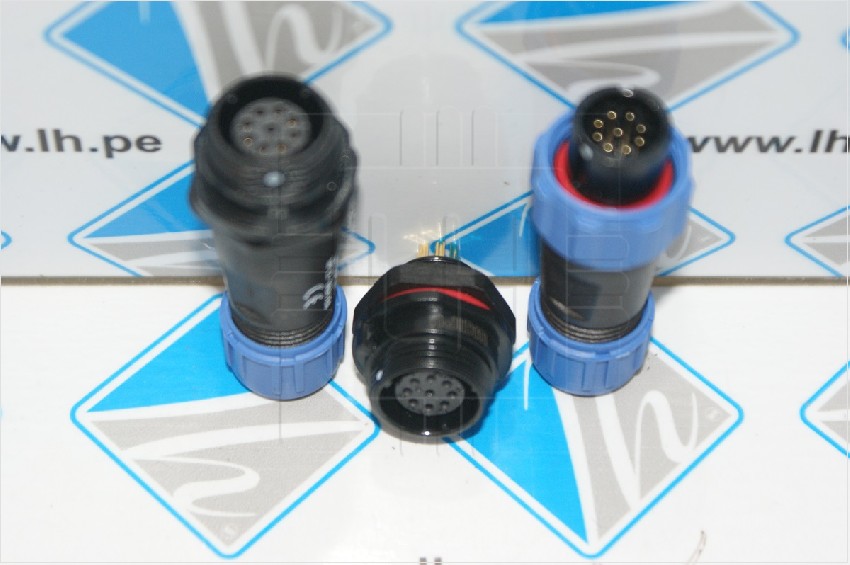 SP1312/S9             Conector Hembra Chasis SP13, 9 Pines, para soldar, WEIPU