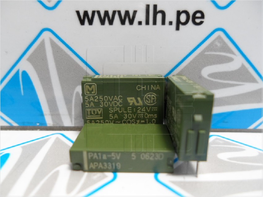 PA1A-12V        Relay miniatura 4 Pines, SPST-NO, Bobina 2VDC, 5A/250V