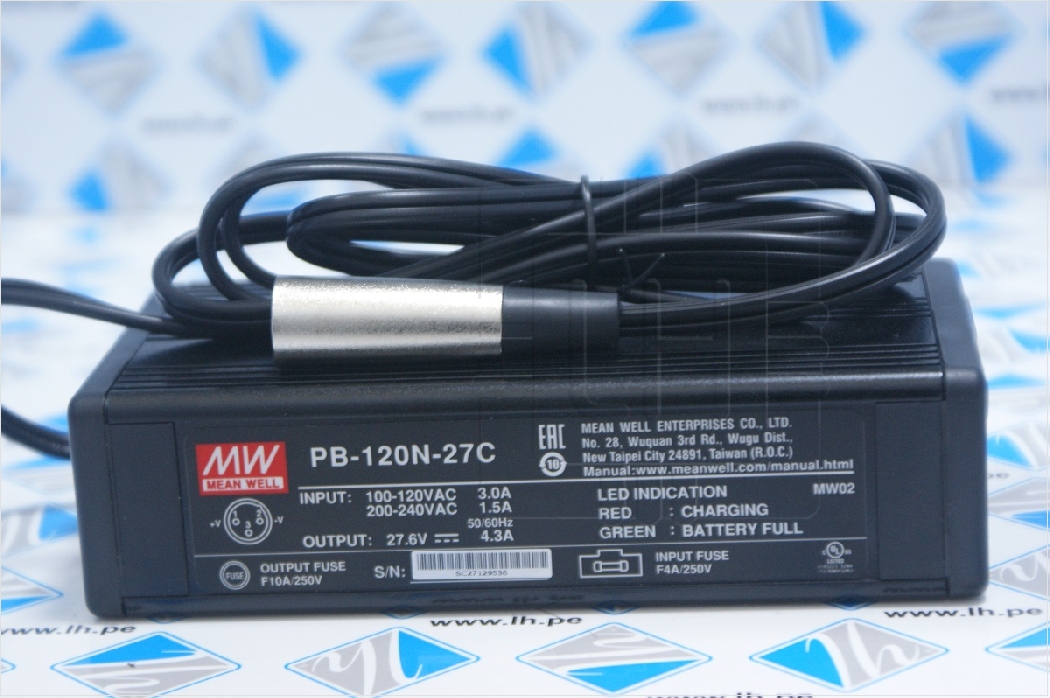 PB-120N-27C            Cargador para baterías de plomo-ácido, 4.3A, 27.6VDC