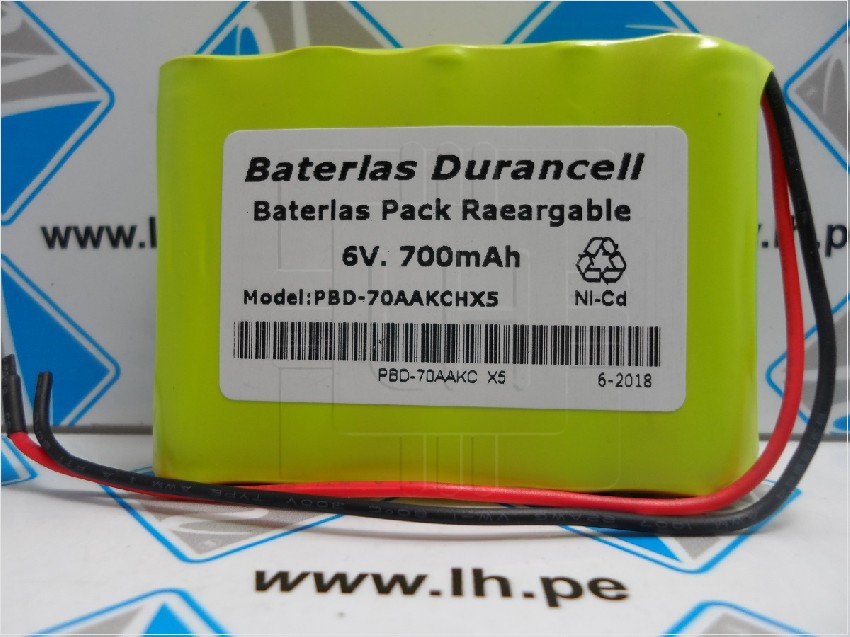 PBD-70AAK PBD-70AAKC X5        Batería Recargable 6V 700mAh AA Ni-Cd