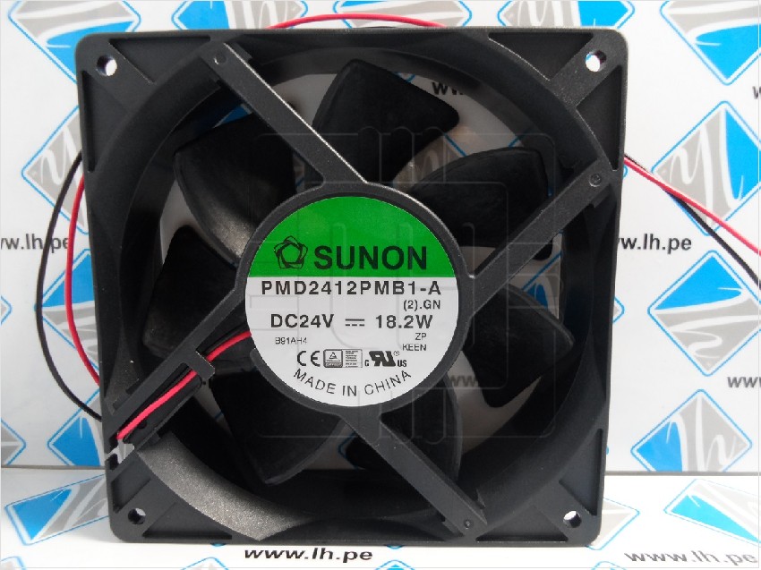 PMD2412PMB1-A(2).GN        Ventilador Axial DC, 24VDC, 18.2W, 120x120x38mm, Marca Sunon