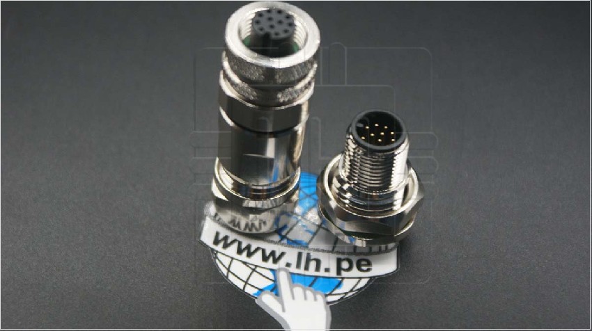 PXMBNI12FBF12ASCPG9 PXMBNI12RPM12APCM16                   Jgo Conector hembra aéreo y macho chasis, M12, 12 pines