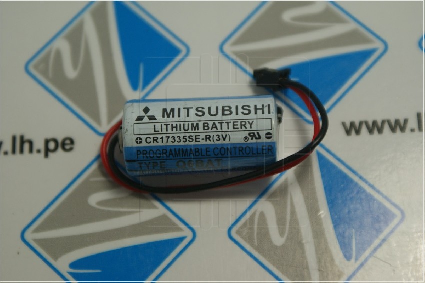 Q6BAT CR17335SE-R         Batería Lithium para PLC 3V, con cable y conector, Marca MITSUBISHI