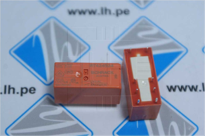 7-1393243-6 RT424524             Relay electromagnético, DPDT, Bobina 24VAC, 8 Pines, 8A/250VAC