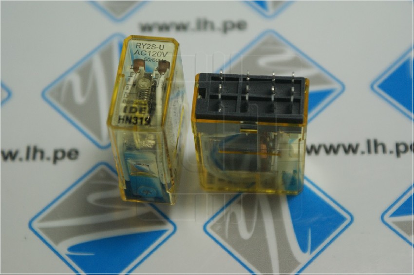 RY2S-UAC120V             Relay, 3 A, 120 VAC, 120 VAC, DPDT, 1.40 in. L x 0.552 in. W x 1.07 in. H