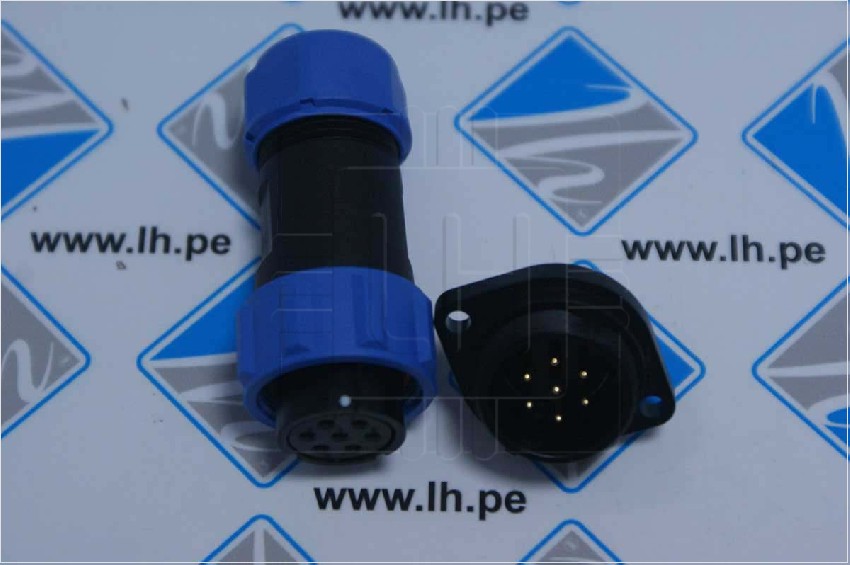 SP2110/P7II-1N SP2112/S7                Conector macho aéreo y hembra chasis, 7 pines, 7-12mm, serie SP21