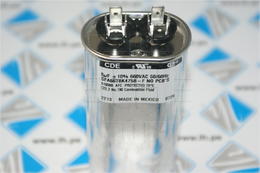 SFA66T8K475B-F               Capacitor Metalizado 8uF, 660VAC, Polipropileno