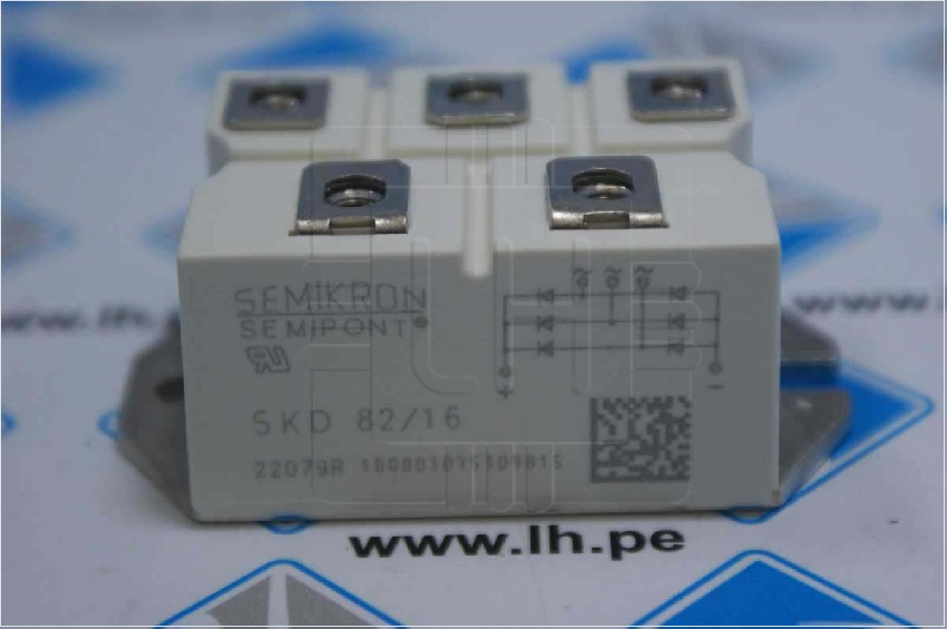 SKD82/16                   Puente rectificador, trifásico, 80A, 1600V, IFSM: 750A