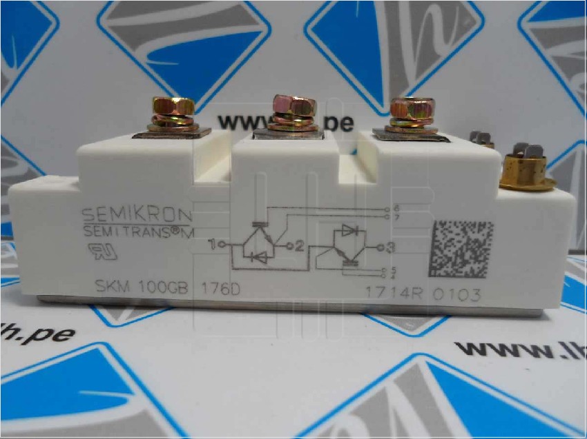 SKM100GB176D       Medio puente IGBT; Urmax:1,7kV; Ic:75A; Ifsm:150A; SEMITRANS2