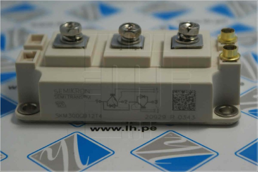 SKM300GB12T4            Módulo IGBT, Medio Puente, 422A, 1200V, 175°C, Semikron