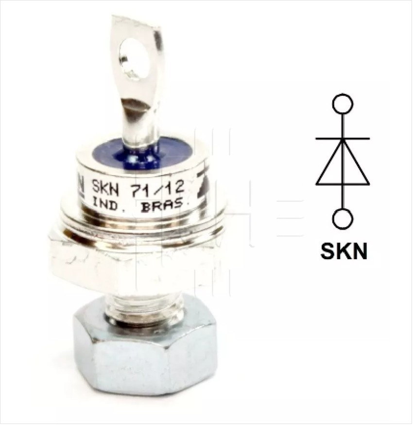 SKN71/12              Diodo rectificador 72A, 1200V, 1.5V, anodo en la tuerca, DO-203AB, Marca: Semikron