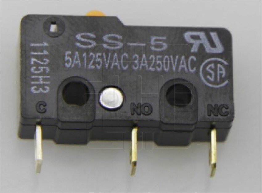 SS-5        Microswitch SNAP ACTION, sin palanca, SPDT, 5A/125VAC, ON-(ON)