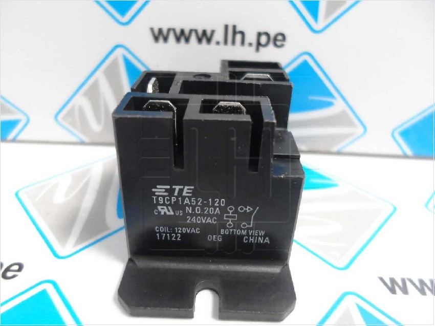 T9CP1A52-120        Relay Power, SPST-NO, 120 VAC, 20 A, T9C Series, Panel