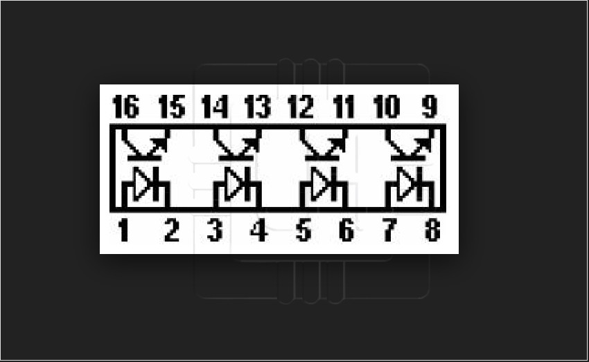 TIL199      Optoacoplador; THT; Canales:4; Sal: circuito Darlington; Uce:35V