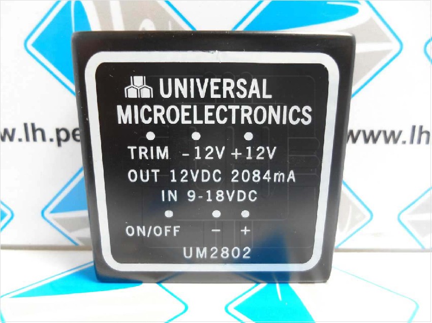 UM2802       Módulo Convertidor TRIM: -12+12V, 12VDC, 2084mA, 9-18VDC